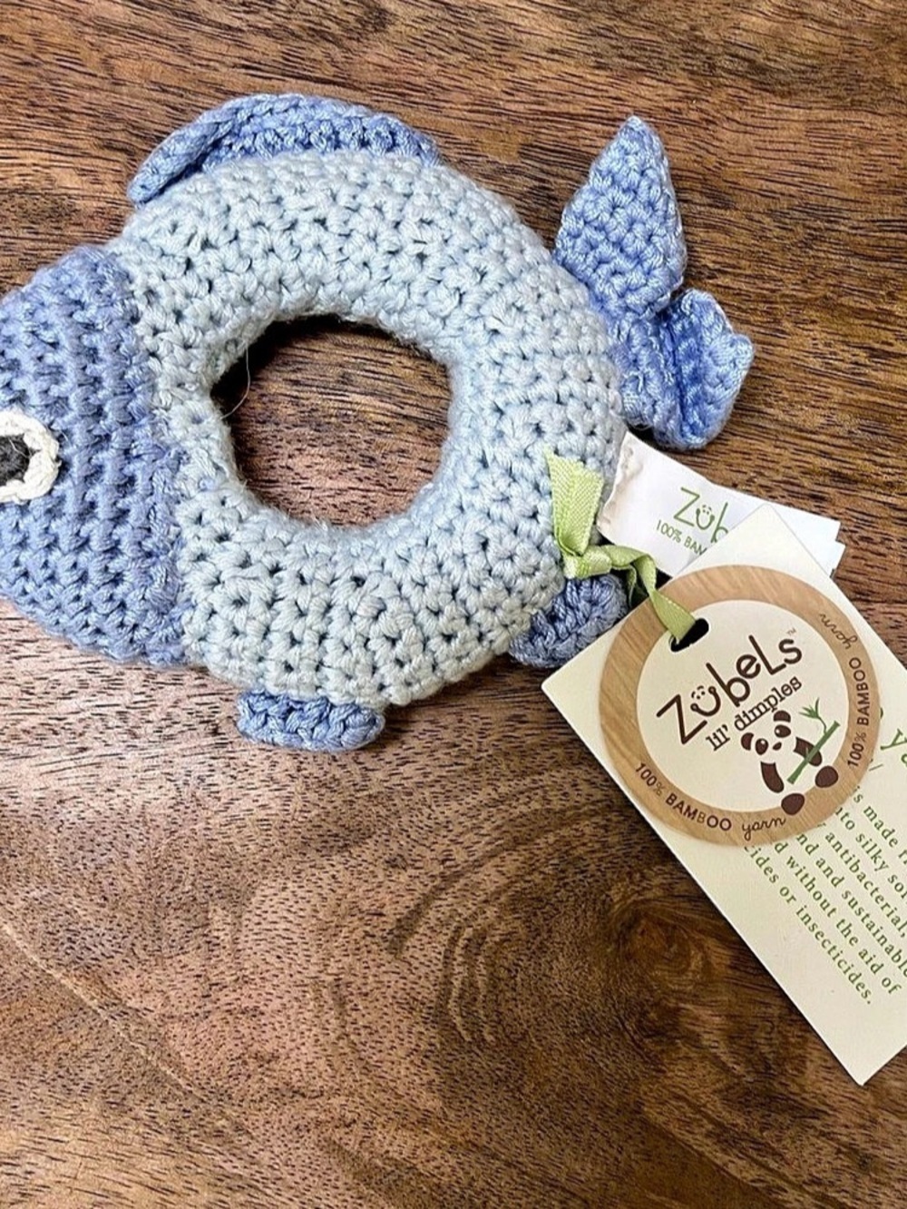 Zubels Crochet Fish Rattle NWT in Blue